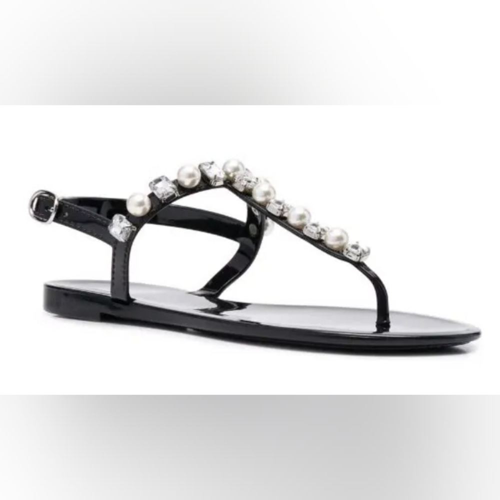 Stuart Weitzman Goldie pearl-embellished sandals - Picture 2 of 5